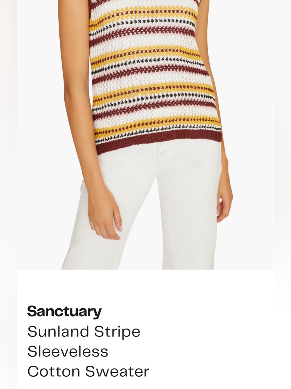 Sanctuary Sunland Stripe Open Knit Sweater Tank Medium NWOT - Picture 8 of 8